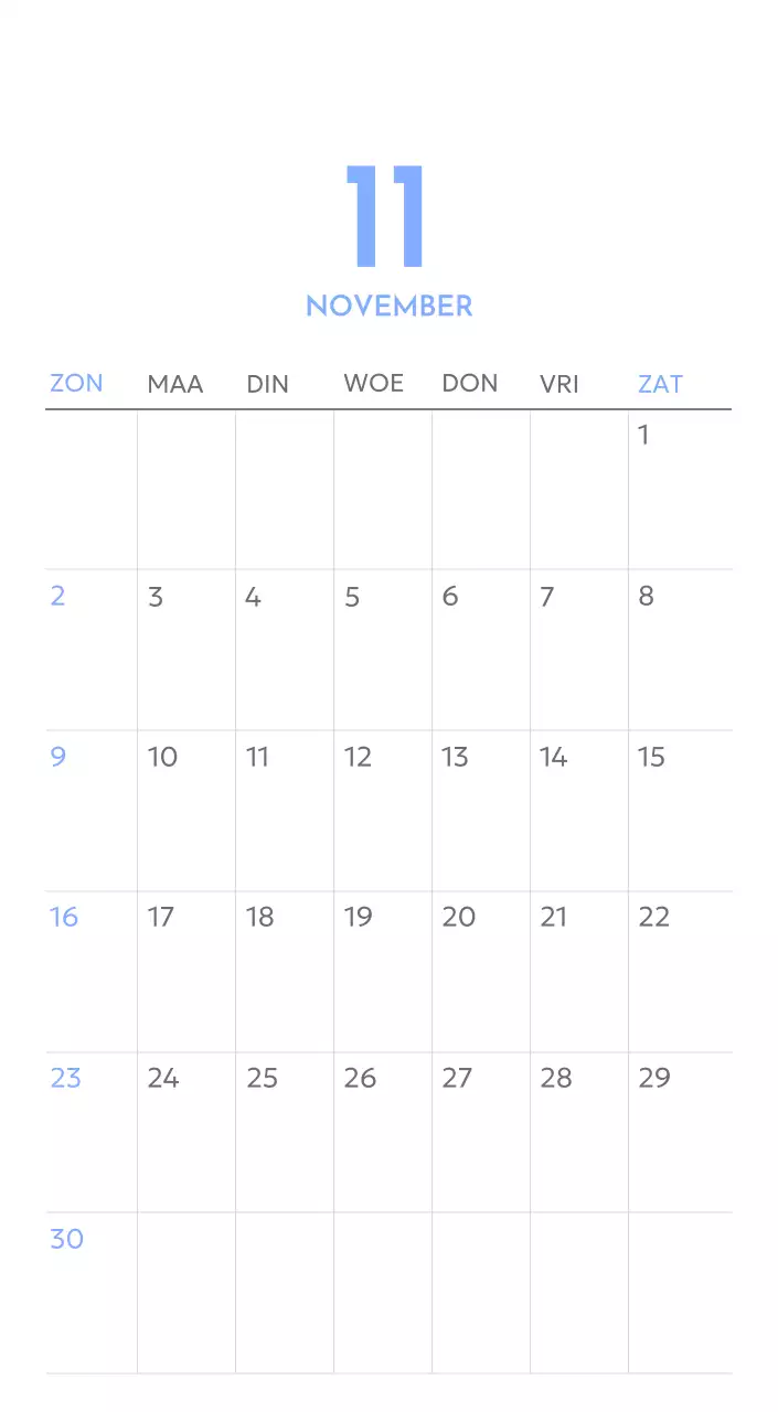 Photo goal tracker kalender met een vleugje blauw