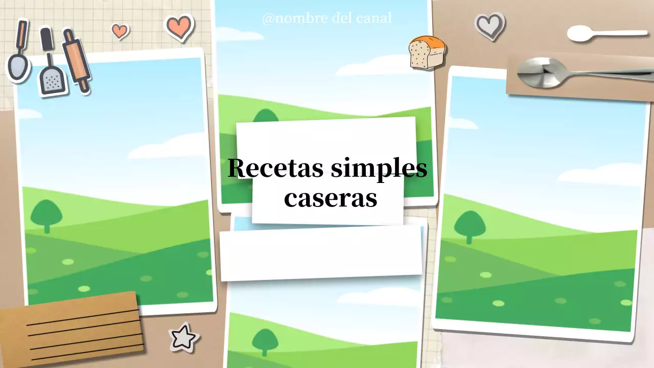 guía de recetas caseras sencillas de color marrón beige