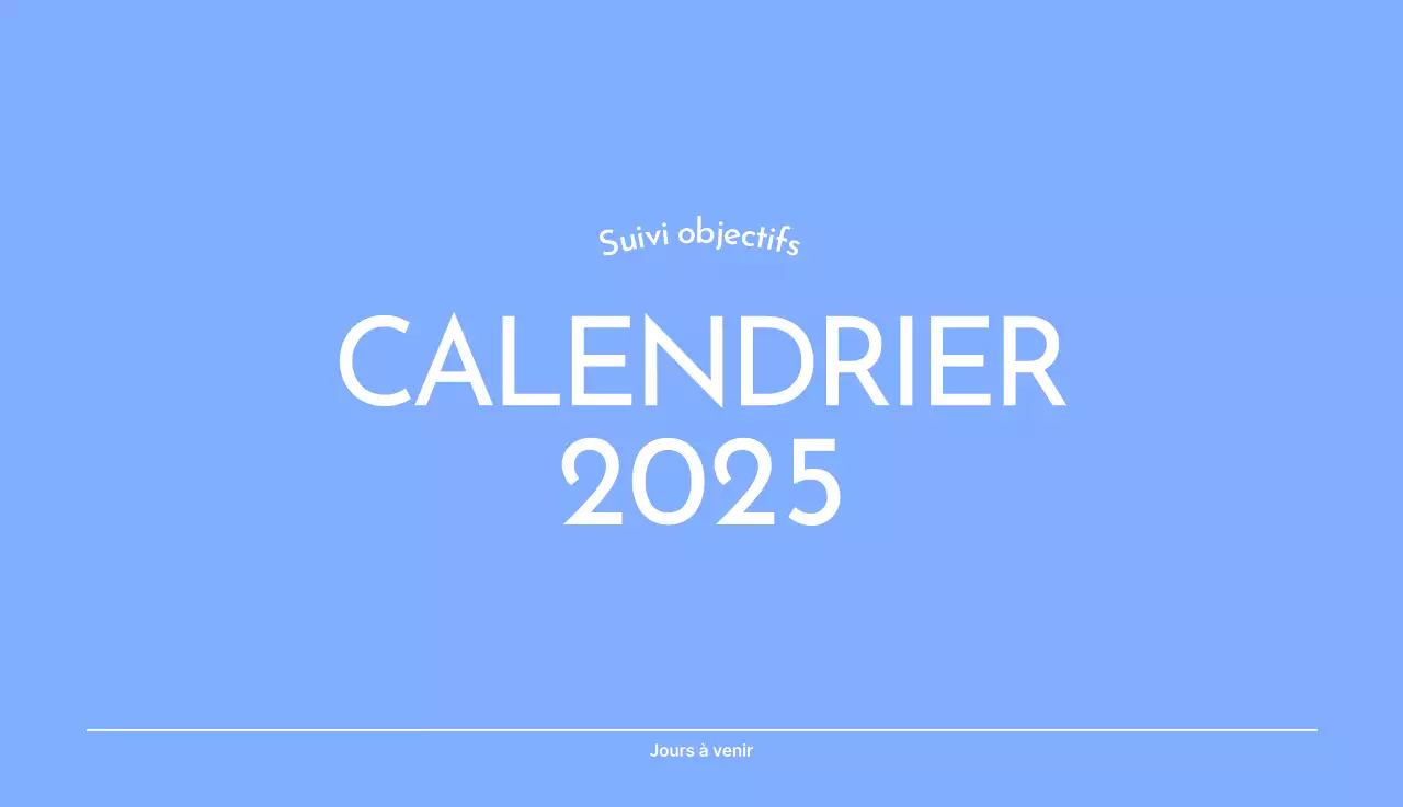 Calendrier photo de suivi des objectifs avec une touche de bleu