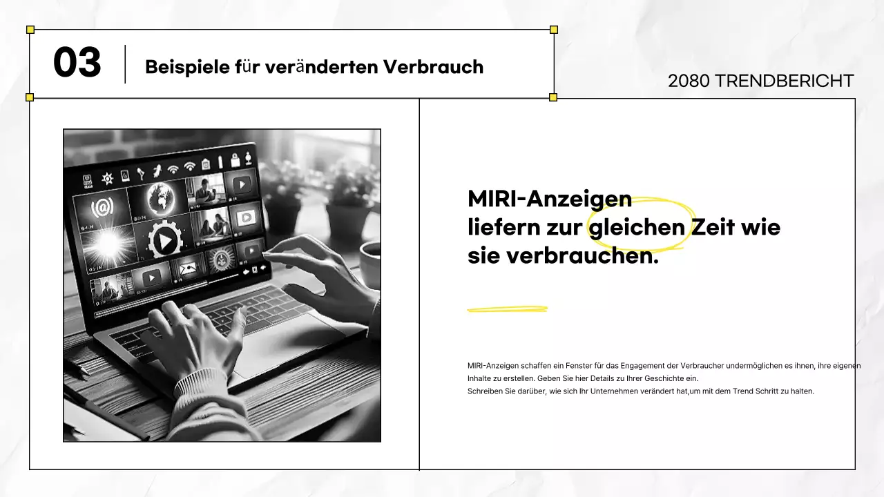 Bereitstellung schwarzer moderner Berichtsinformationen