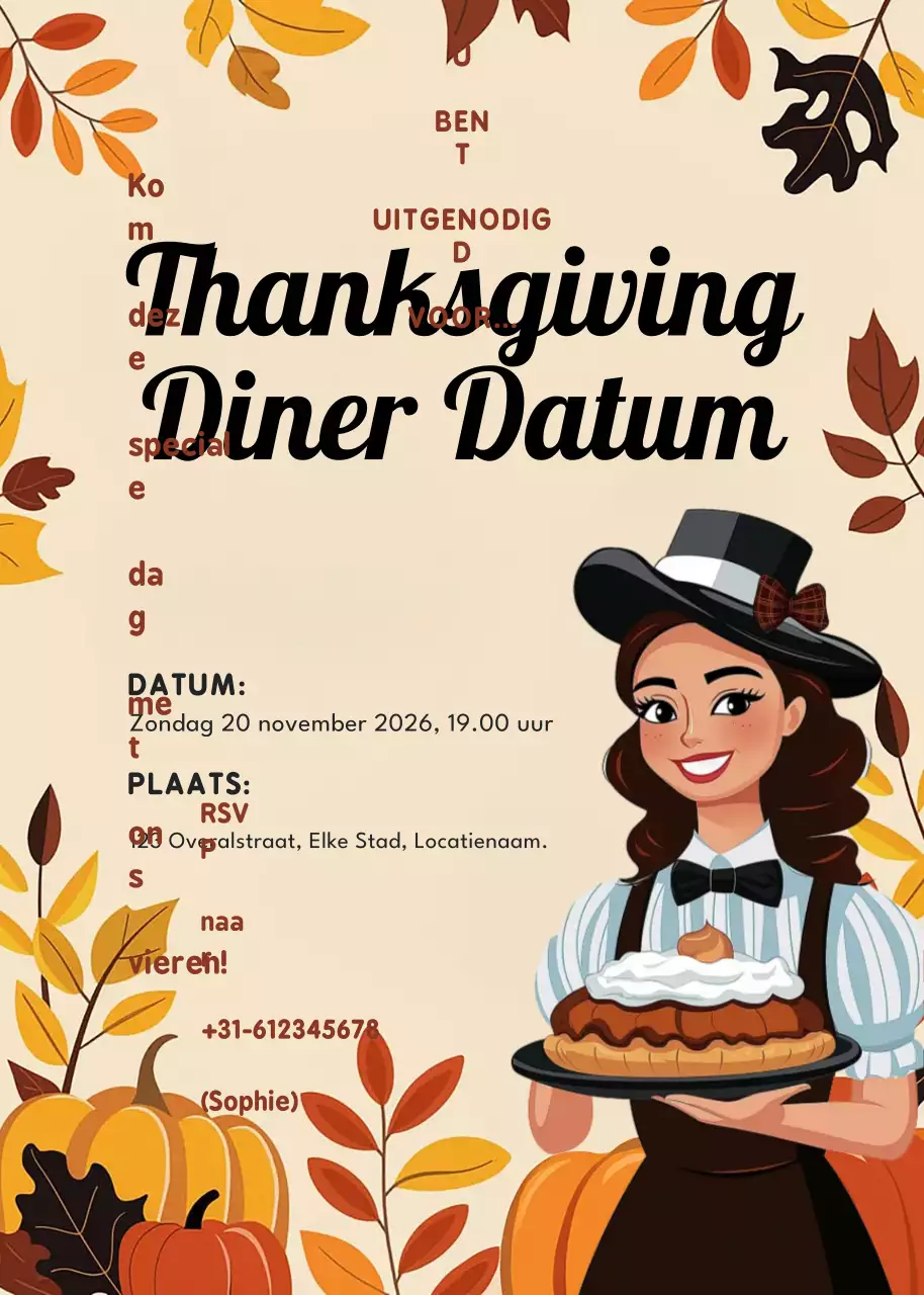 uitnodiging voor traditionele Thanksgiving