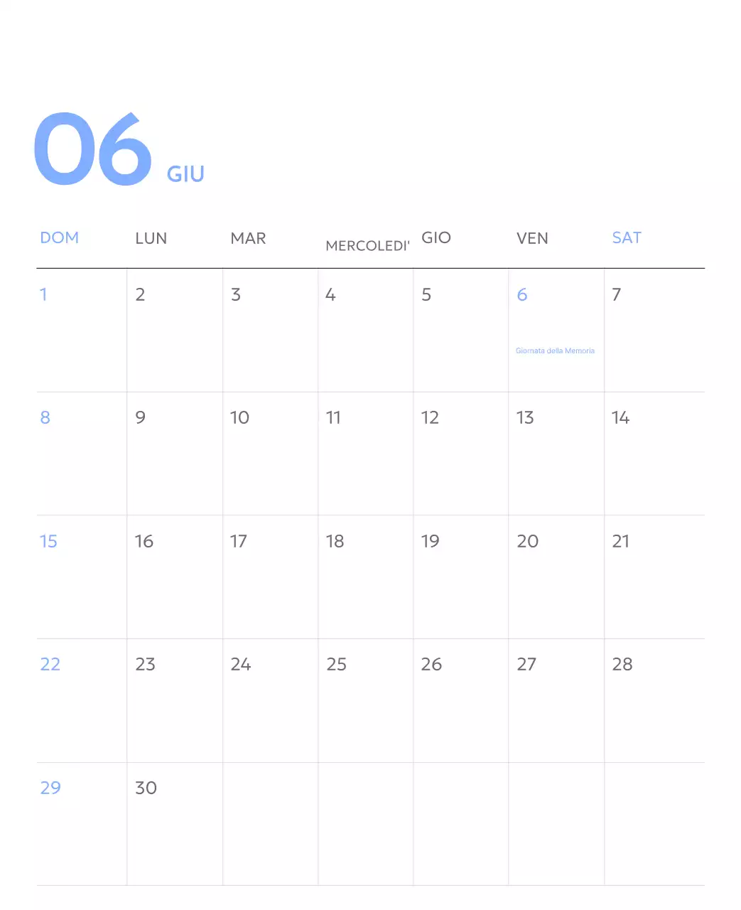 Calendario con foto tracciatore di obiettivi con un tocco di blu