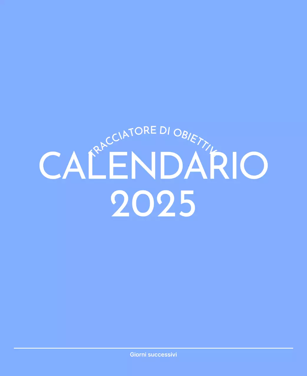 Calendario con foto tracciatore di obiettivi con un tocco di blu