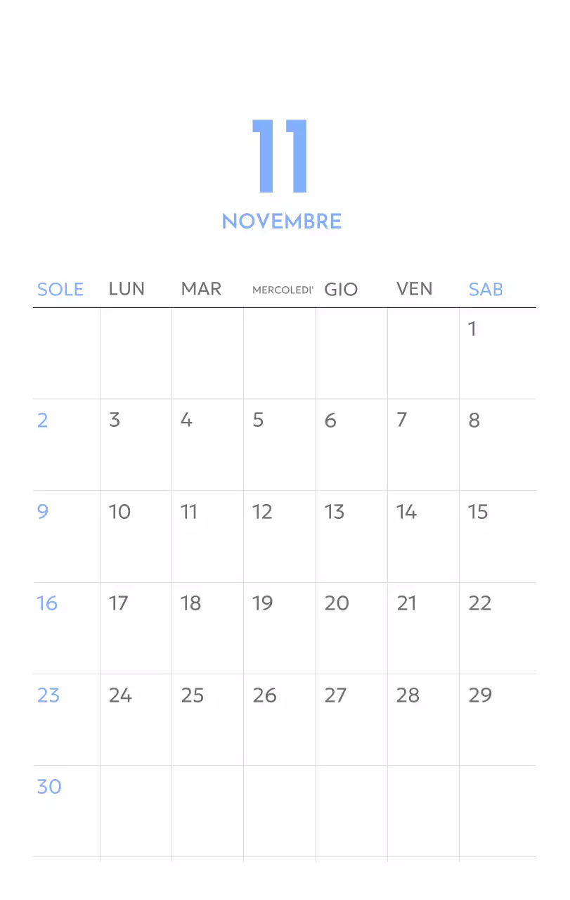 Calendario con foto tracciatore di obiettivi con un tocco di blu