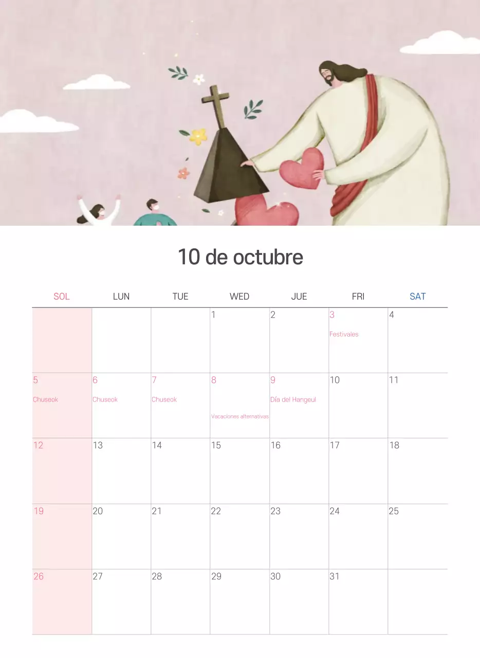 Pastel limpio ilustración iglesia