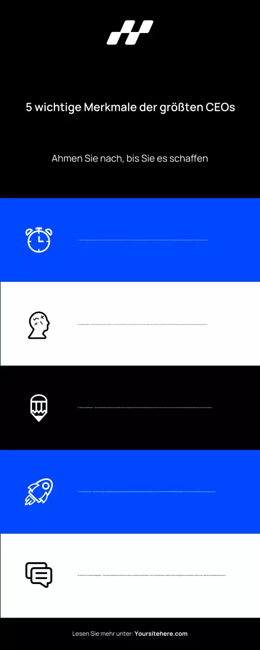 CLEAN MINIMAL TOP 5 MERKMALE CEO CORPORATE BUSINESS INFOGRAFIK