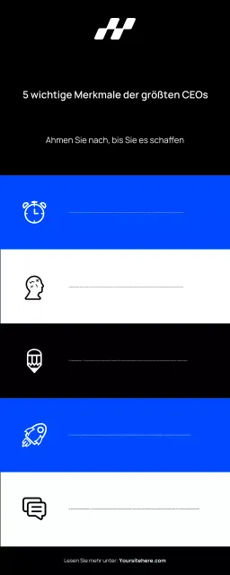 CLEAN MINIMAL TOP 5 MERKMALE CEO CORPORATE BUSINESS INFOGRAFIK