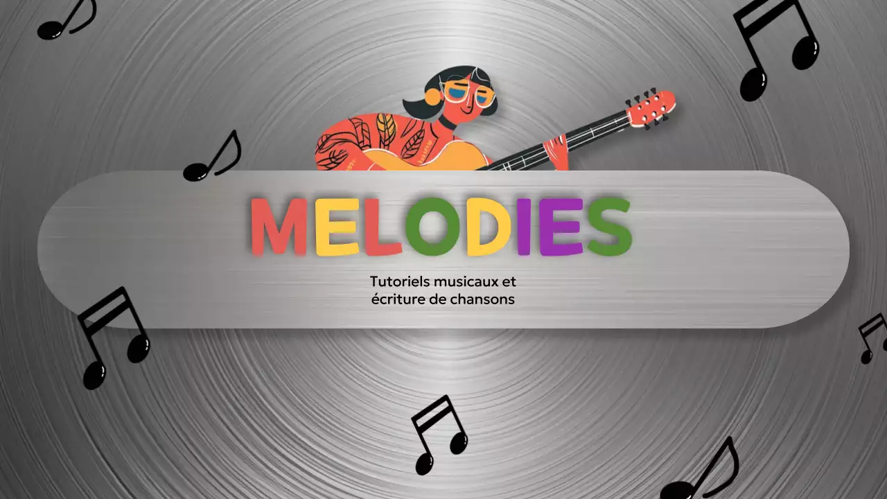 orange argenté musique tutoriel canal youtube template cartoon style