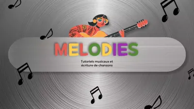 orange argenté musique tutoriel canal youtube template cartoon style