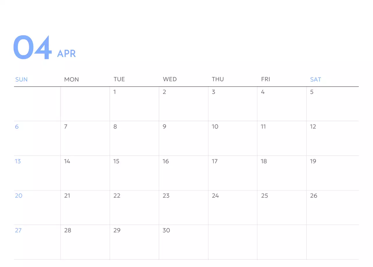 Photo goal tracker calendar with a splash of blue