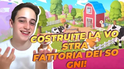 Pubblicità della fattoria colorata e giocosa