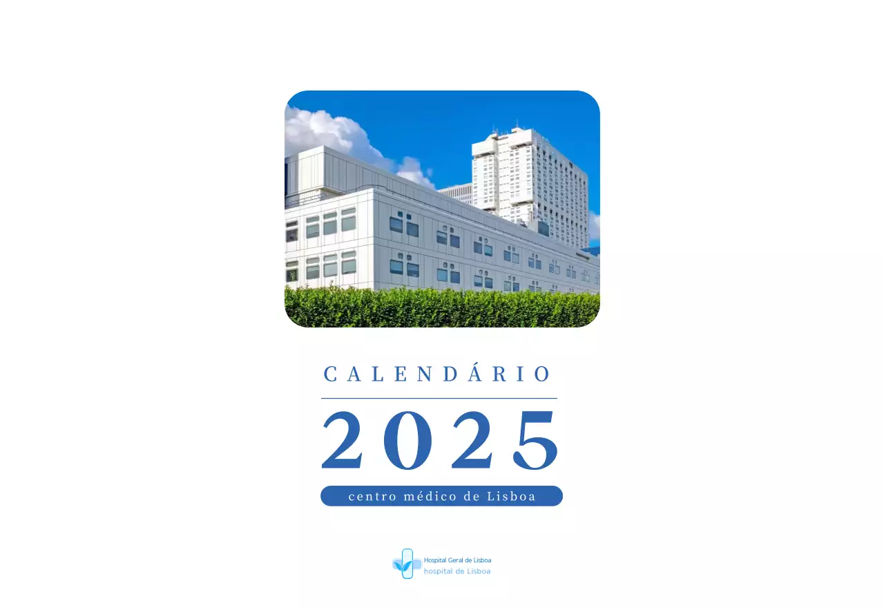 Calendário hospitalar moderno azul