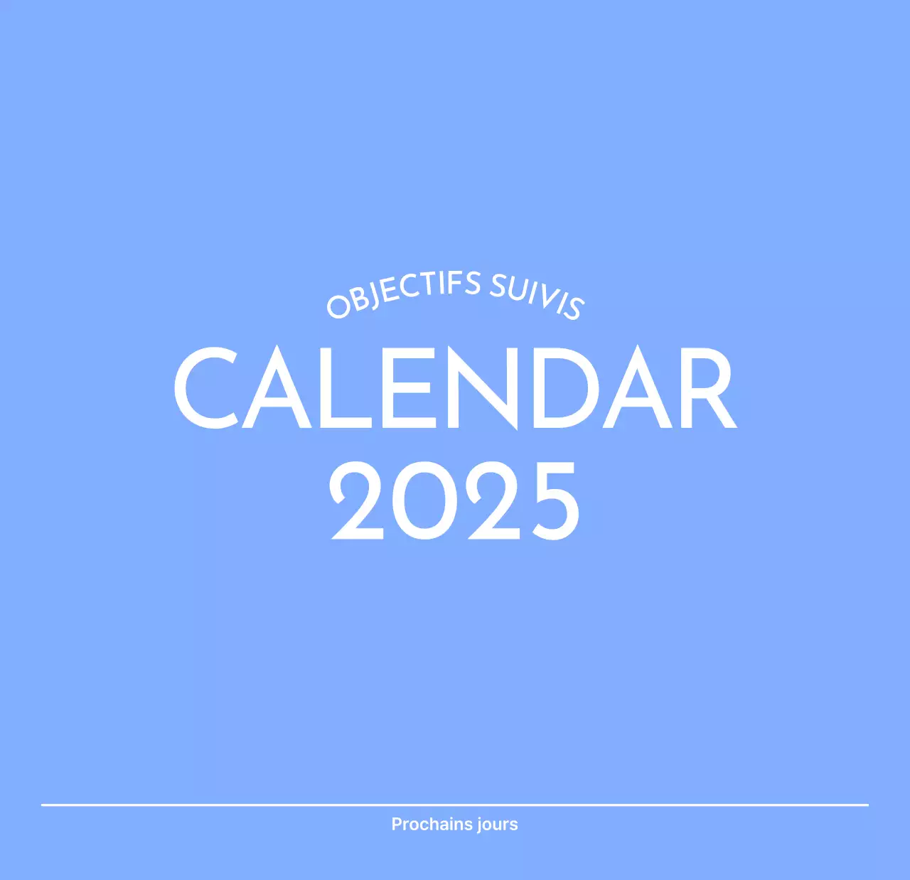 Calendrier photo de suivi des objectifs avec une touche de bleu