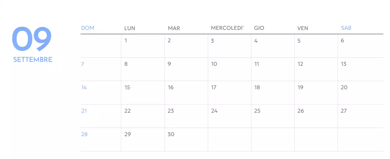Calendario con foto tracciatore di obiettivi con un tocco di blu