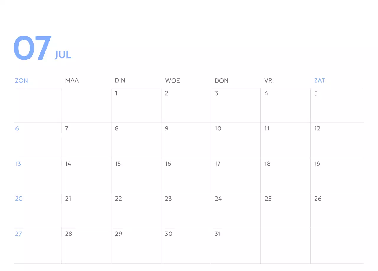 Photo goal tracker kalender met een vleugje blauw