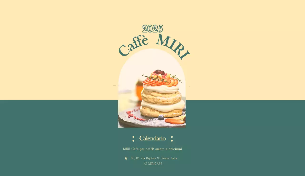 Un moderno calendario dei caffè con i consigli per la bevanda del mese