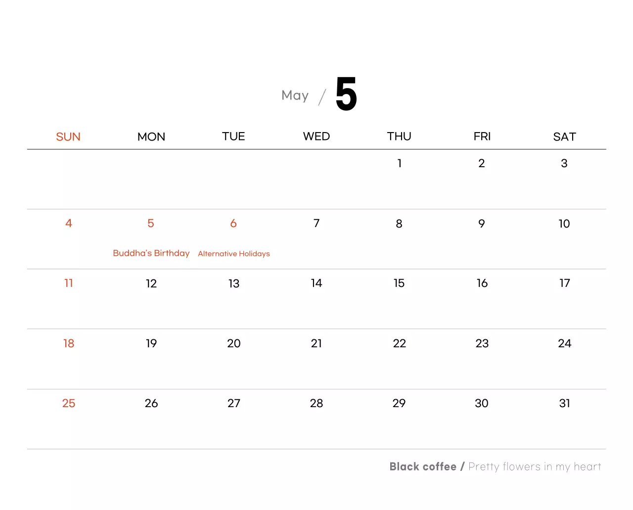 Kalender kopi minimalis berwarna abu-abu