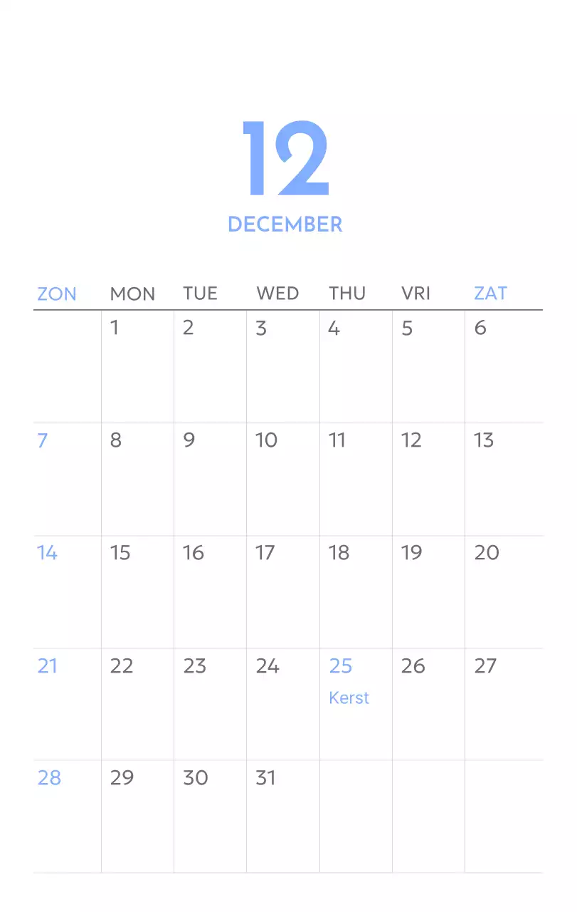 Photo goal tracker kalender met een vleugje blauw