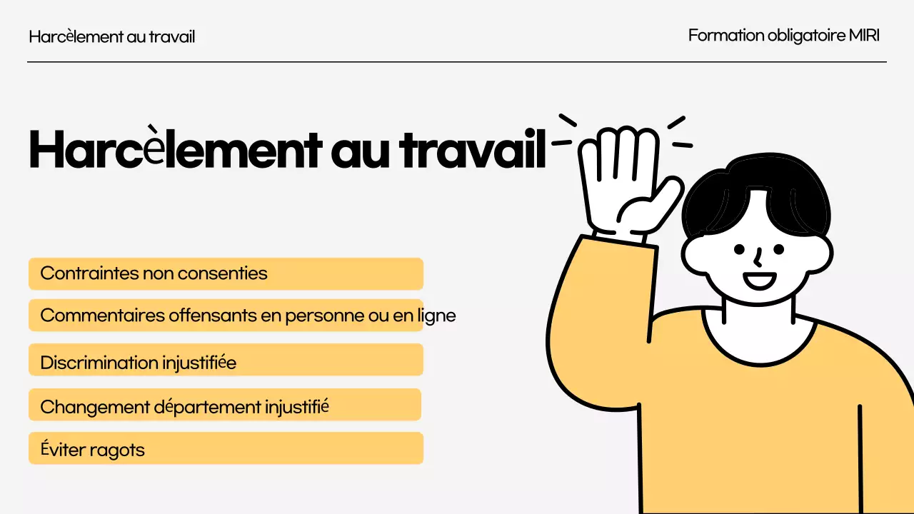 Formation à la prévention du harcèlement au travail Formation statutaire