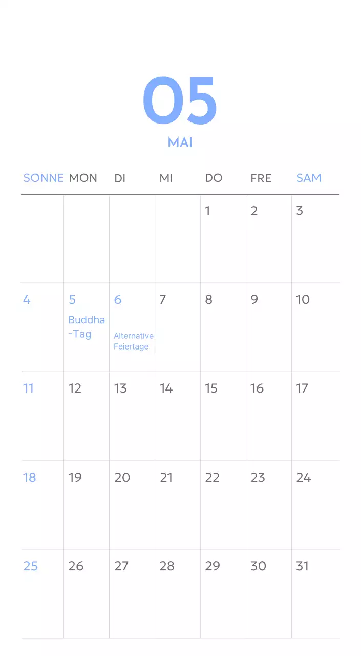 Foto-Zielverfolgungskalender mit einem Hauch von Blau