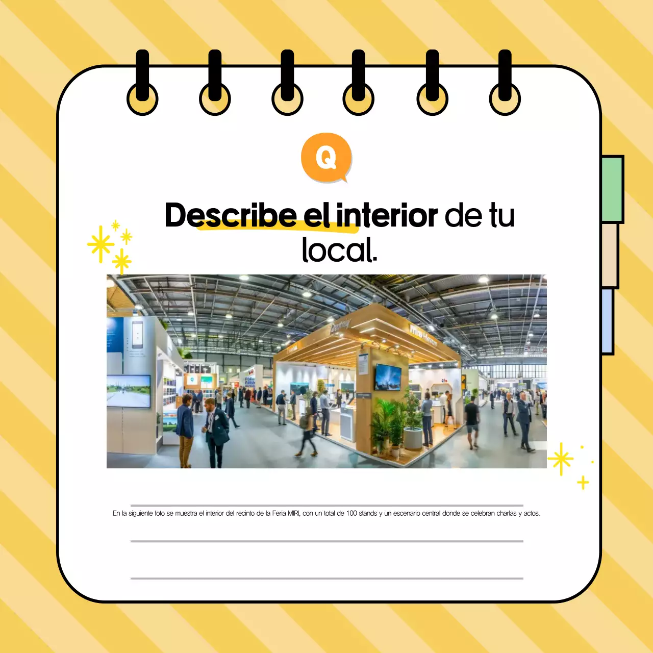 Información llamativa sobre fondo amarillo