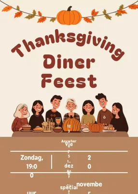 oranje retro uitnodiging voor Thanksgiving