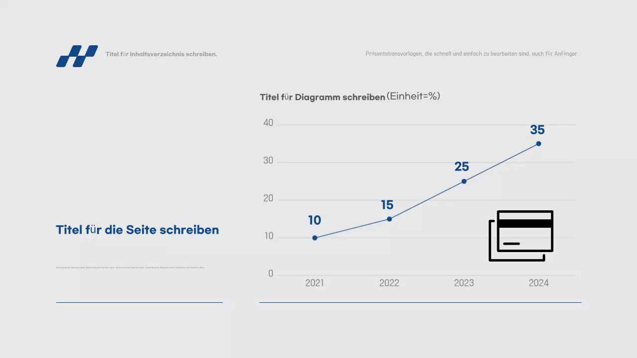 Einfacher Präsentationsbericht in Blau und Grau, schnell und einfach zu bearbeiten