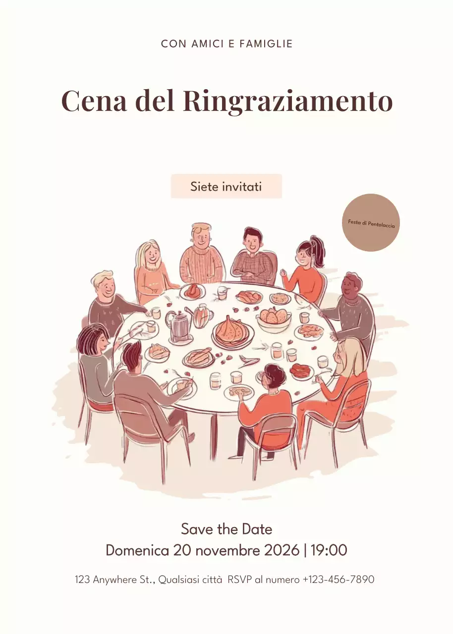 Invito tradizionale per il Ringraziamento beige