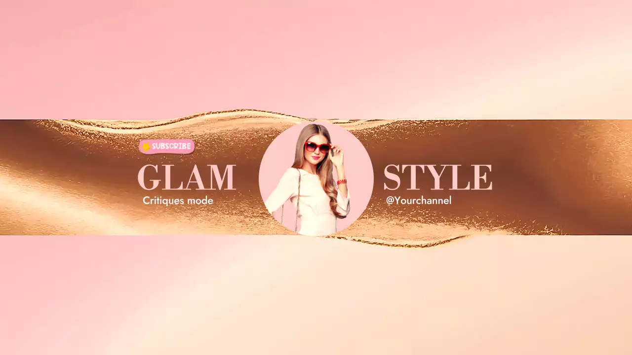 Pink Modern Fashion Promotion Youtube Channel Art