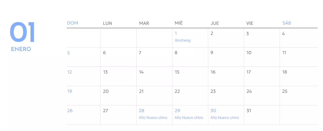 Calendario fotográfico de seguimiento de objetivos con un toque de azul