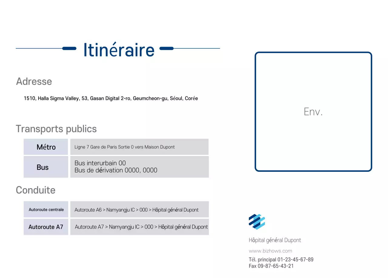 Calendrier promotionnel d'hôpital simple blanc marine