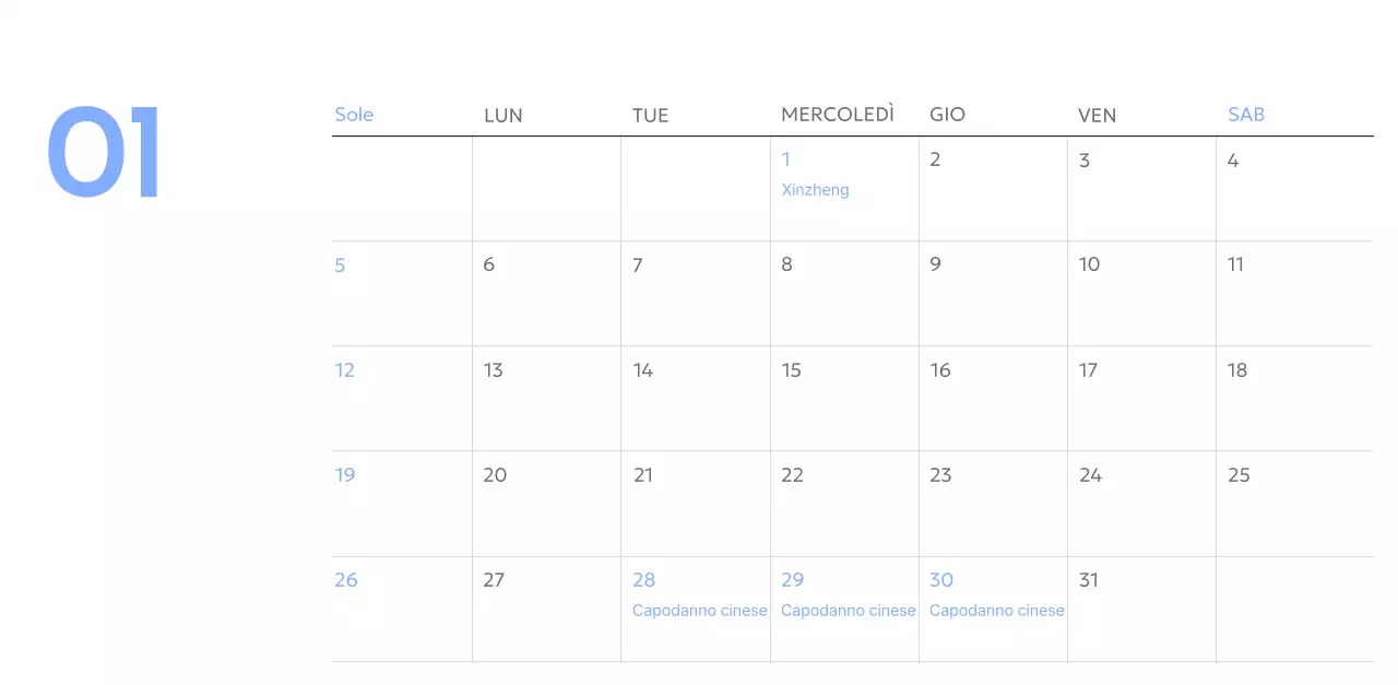 Calendario con foto tracciatore di obiettivi con un tocco di blu