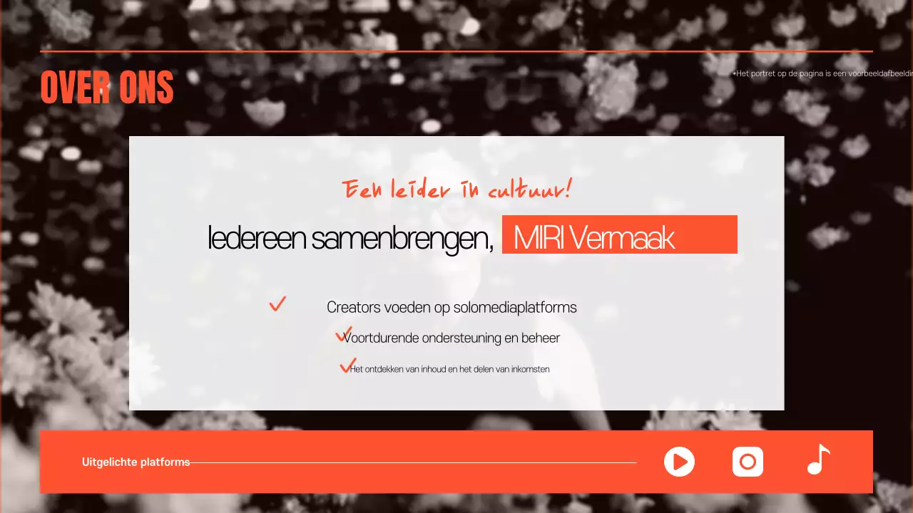 Promoot oranje retro en kitscherig entertainment