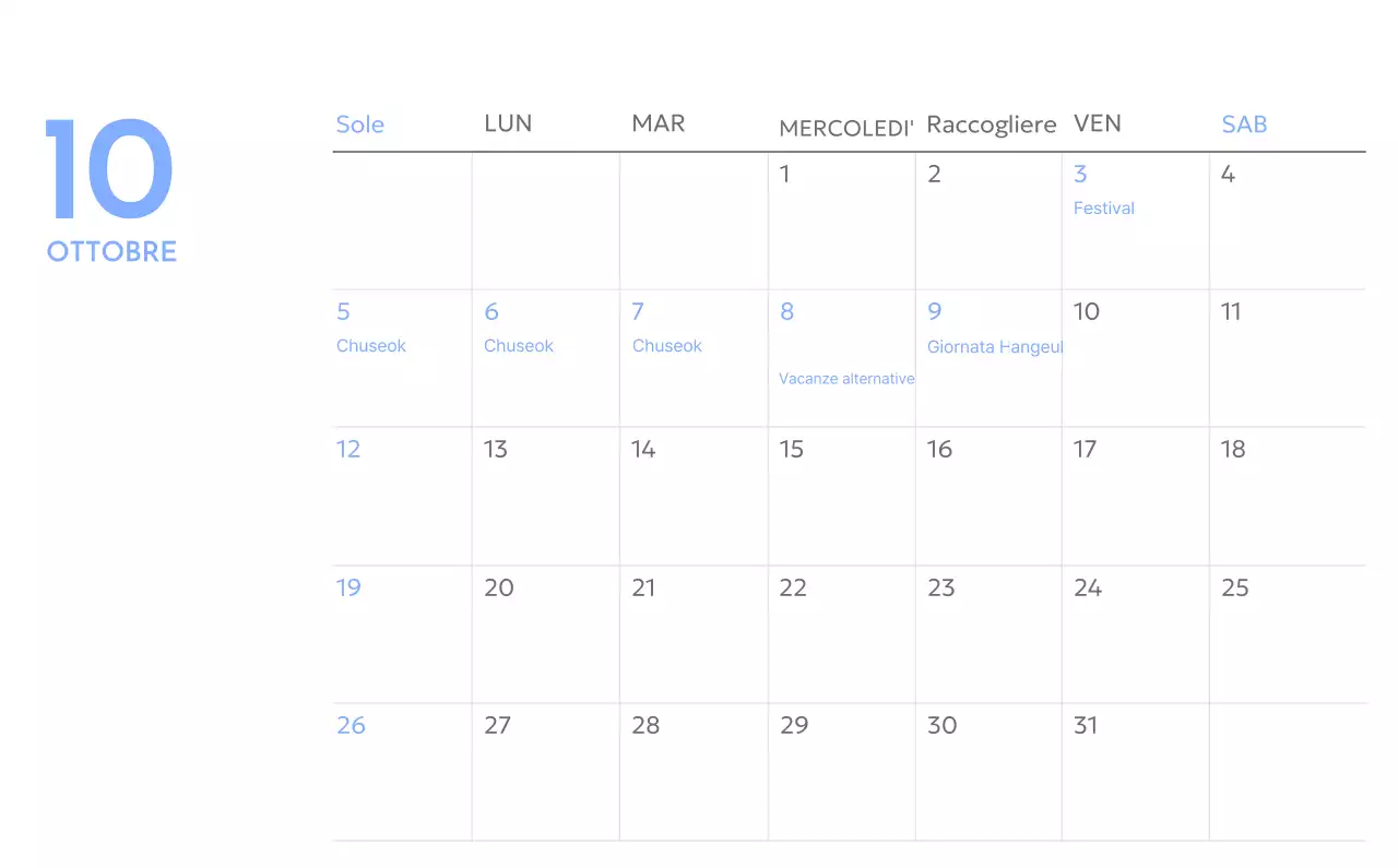 Calendario con foto tracciatore di obiettivi con un tocco di blu