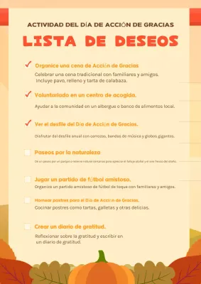 planificador naranja de vacaciones de otoño