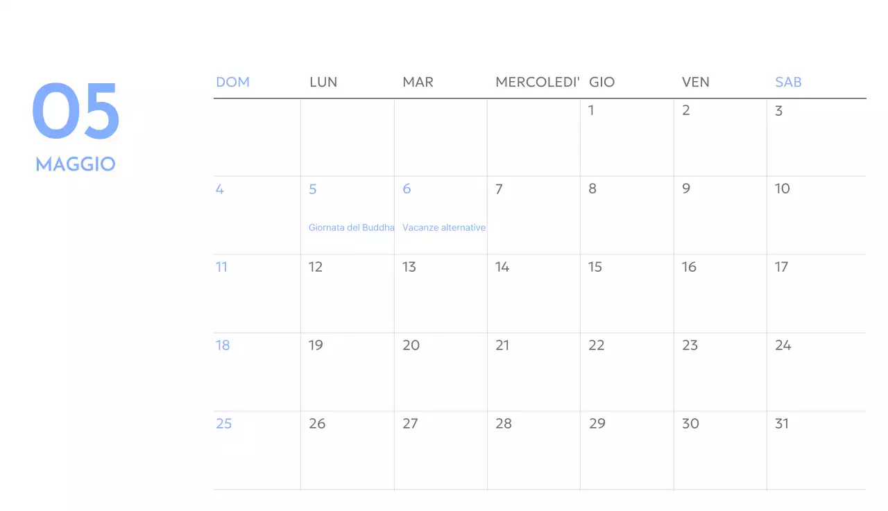 Calendario con foto tracciatore di obiettivi con un tocco di blu