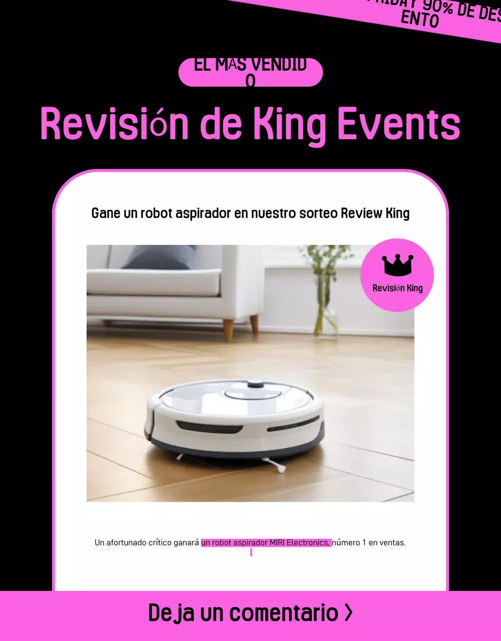 Kitschy Black Friday venta evento anuncio en negro y rosa caliente