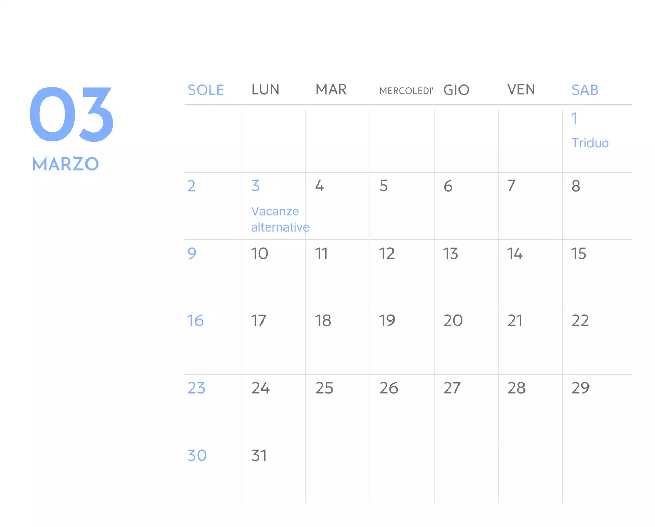 Calendario con foto tracciatore di obiettivi con un tocco di blu