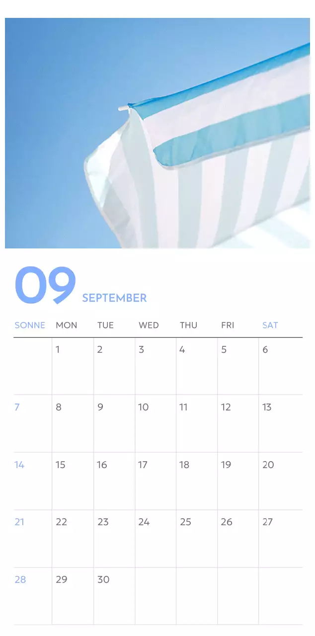 Foto-Zielverfolgungskalender mit einem Hauch von Blau