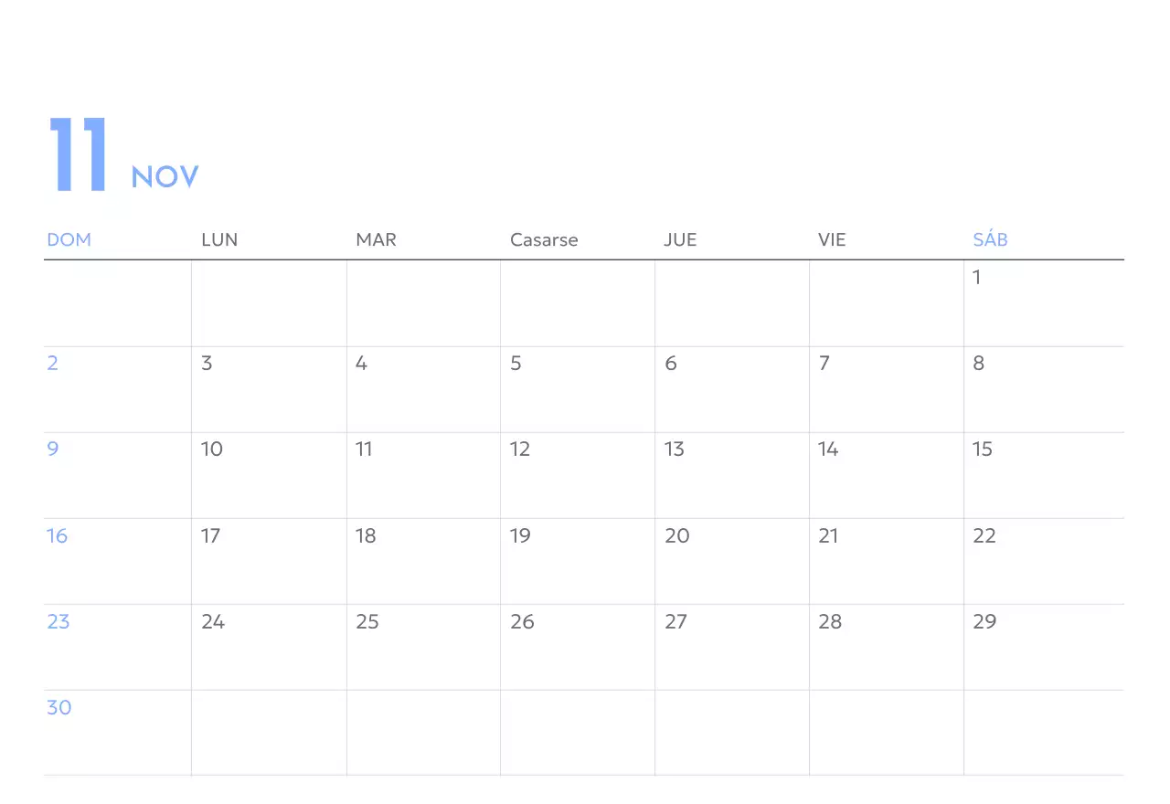 Calendario fotográfico de seguimiento de objetivos con un toque de azul