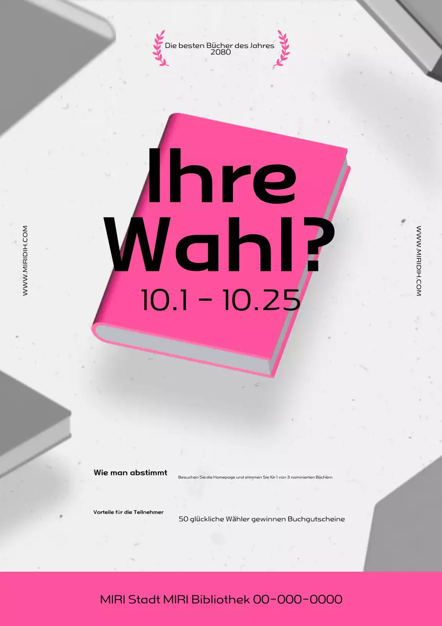 Hot Pink Modern Leseveranstaltung