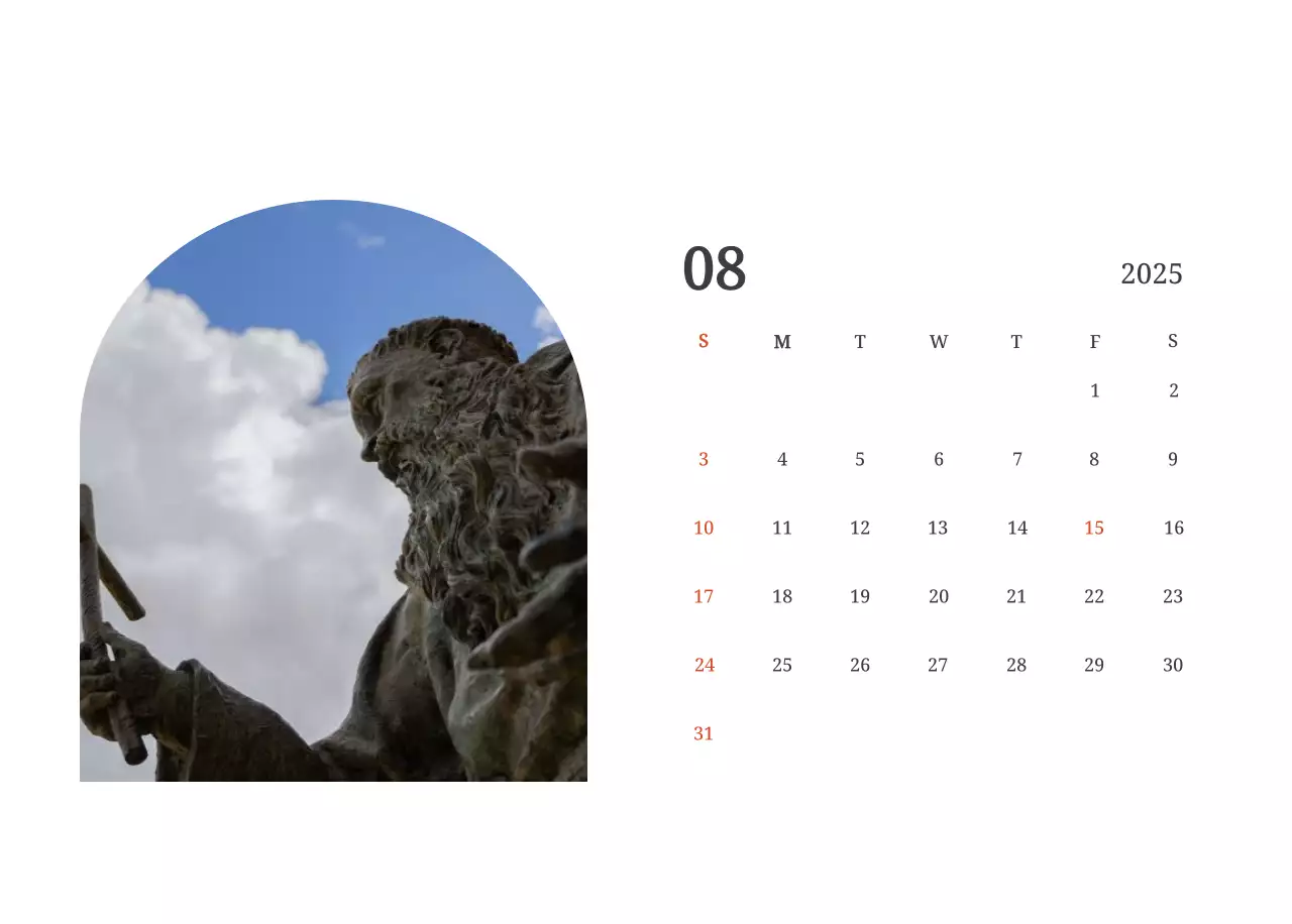 Calendrier photographique conceptuel mettant en scène des églises dans des paysages.