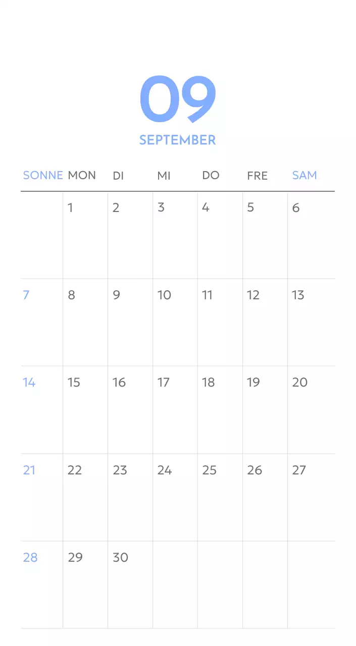Foto-Zielverfolgungskalender mit einem Hauch von Blau