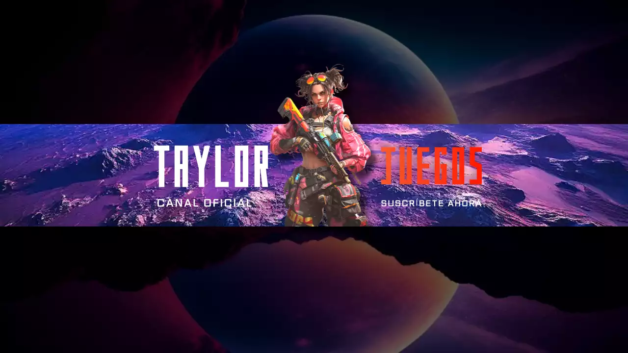 purple gaming plantilla de canal youtube estilo moderno