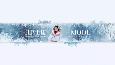 Blue Modern Winter Fashion YouTube Channel Art