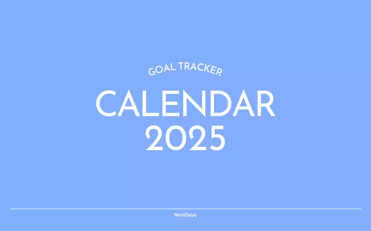 Kalender pelacak sasaran foto dengan percikan warna biru