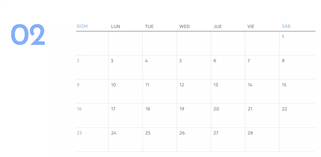 Calendario fotográfico de seguimiento de objetivos con un toque de azul