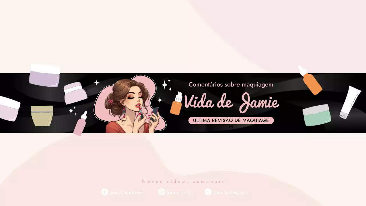 Promoção de maquilhagem cor-de-rosa da moda