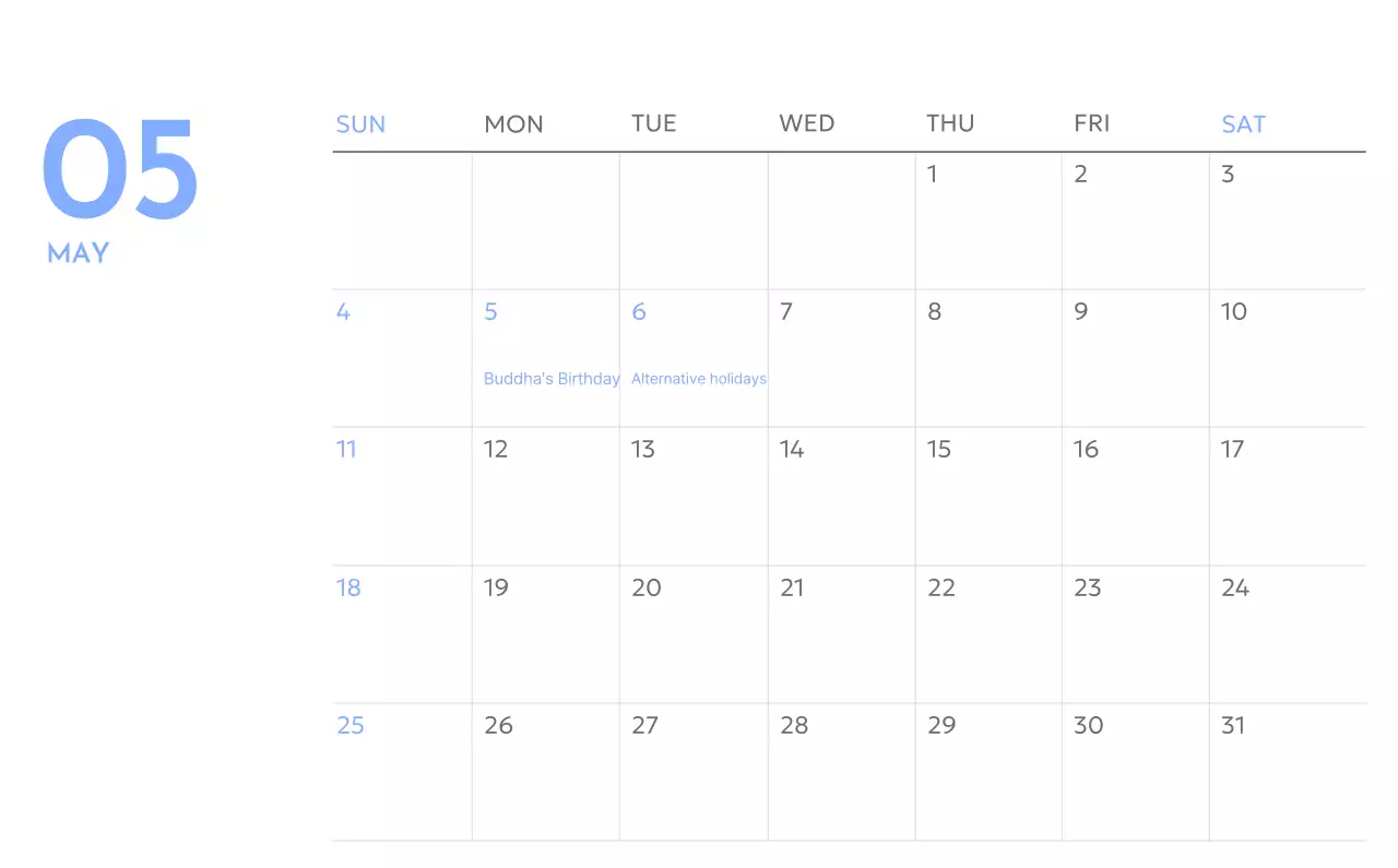 Kalender pelacak sasaran foto dengan percikan warna biru