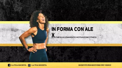 giallo nero bianco modello di canale youtube fitness stile moderno
